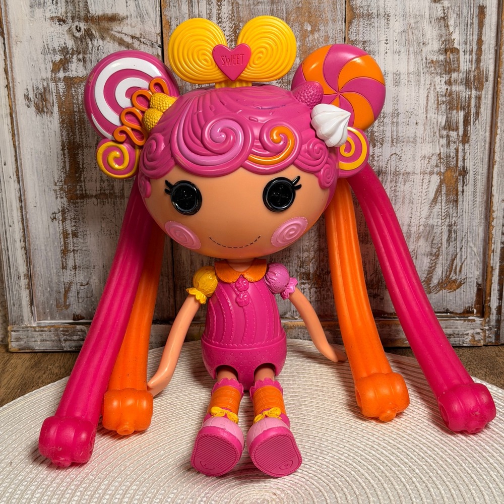 Lalaloopsy Whirly Stretchy Locks Doll Pink Orange Candy Theme 13 in READ